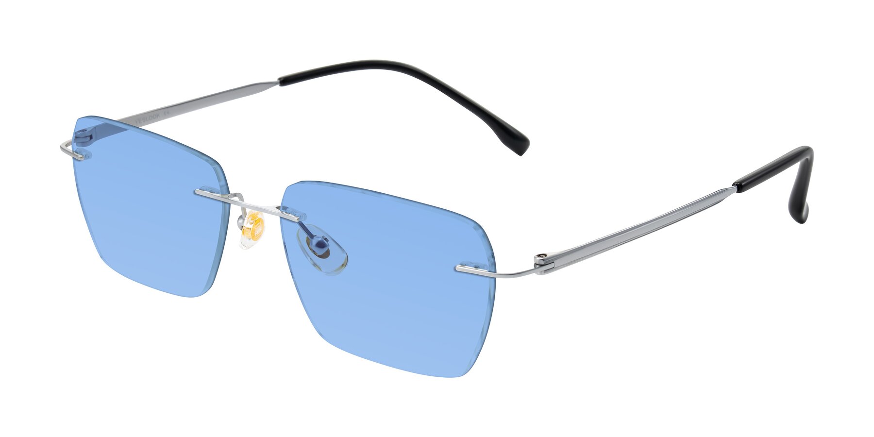 Angle of Airflow in Silver with Medium Blue Tinted Lenses