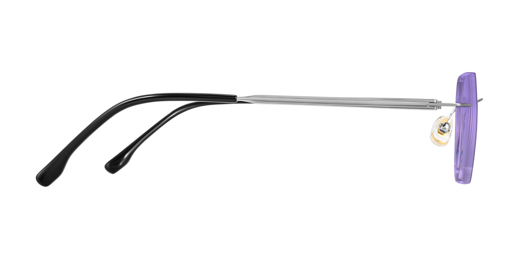 Side of Airflow in Silver with Medium Purple Tinted Lenses