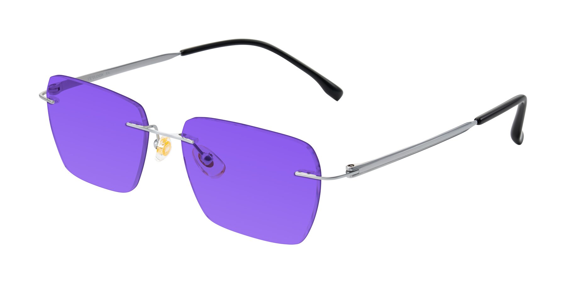 Angle of Airflow in Silver with Purple Tinted Lenses