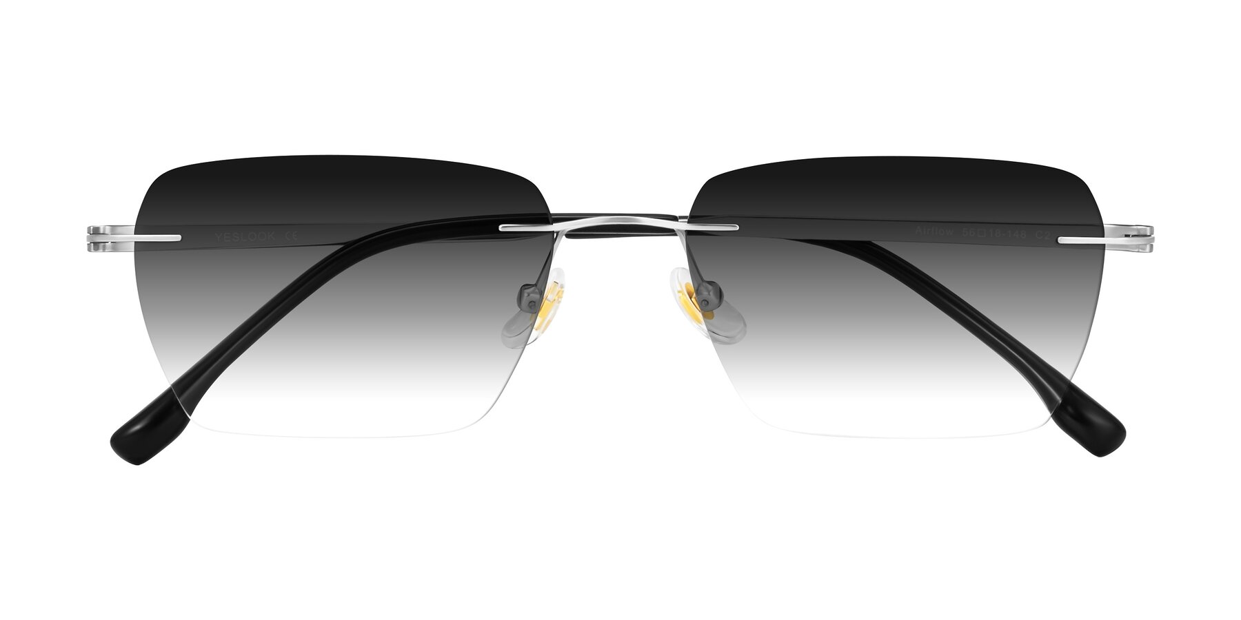 Folded Front of Airflow in Silver with Gray Gradient Lenses