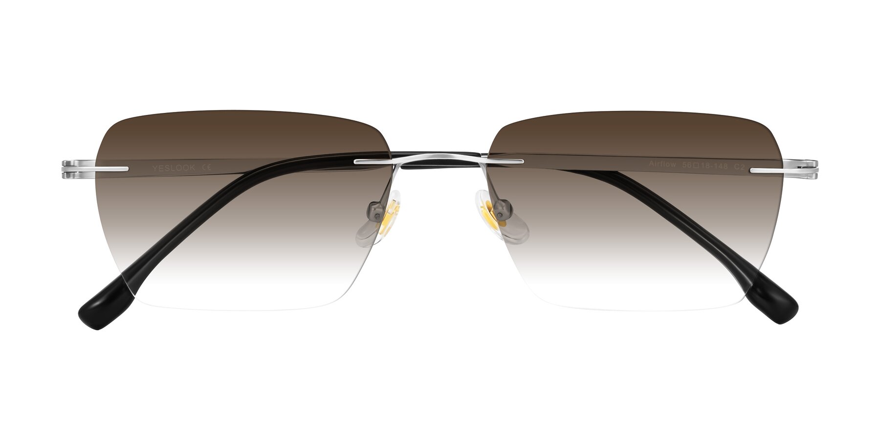 Folded Front of Airflow in Silver with Brown Gradient Lenses