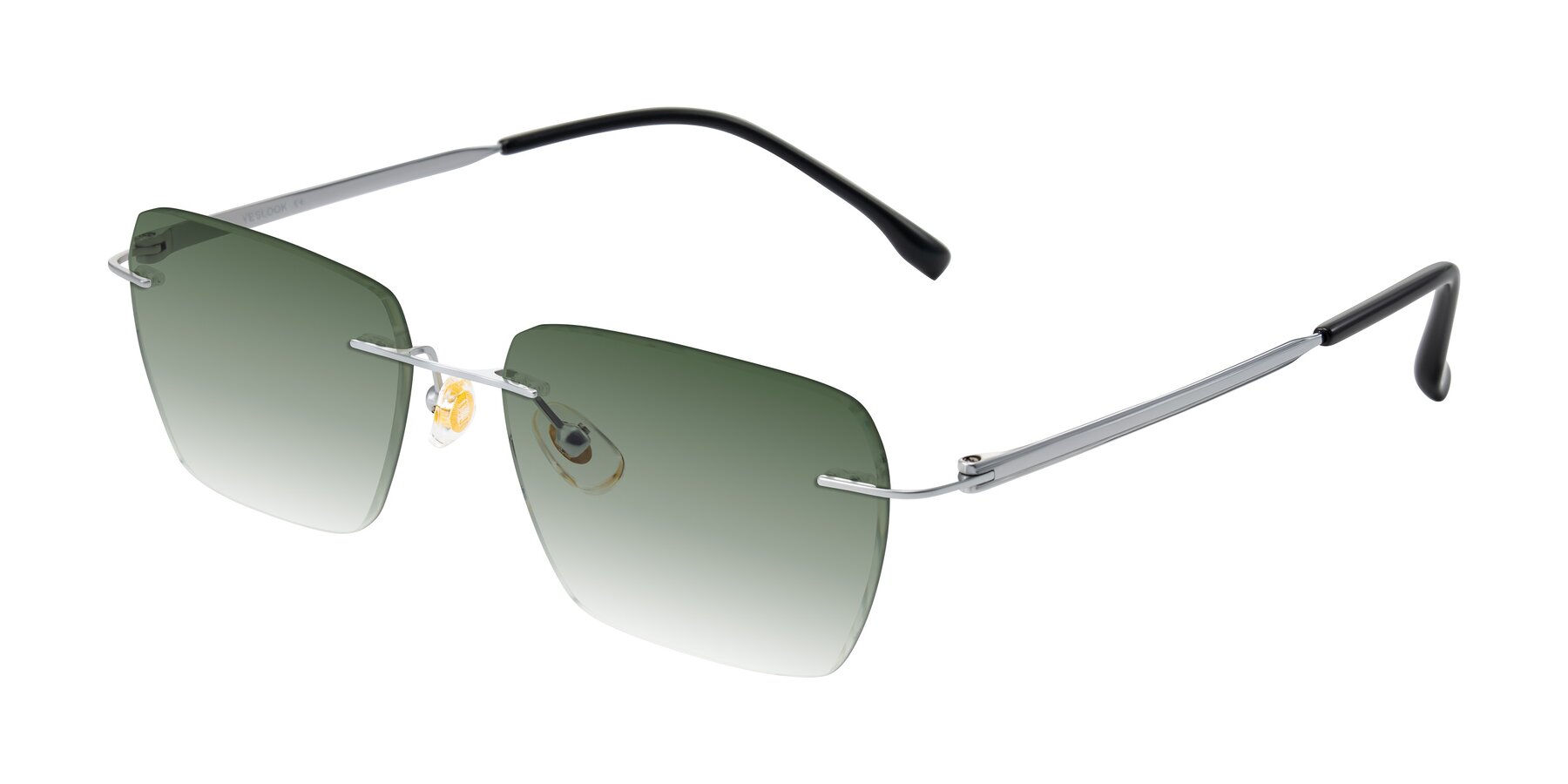 Angle of Airflow in Silver with Green Gradient Lenses