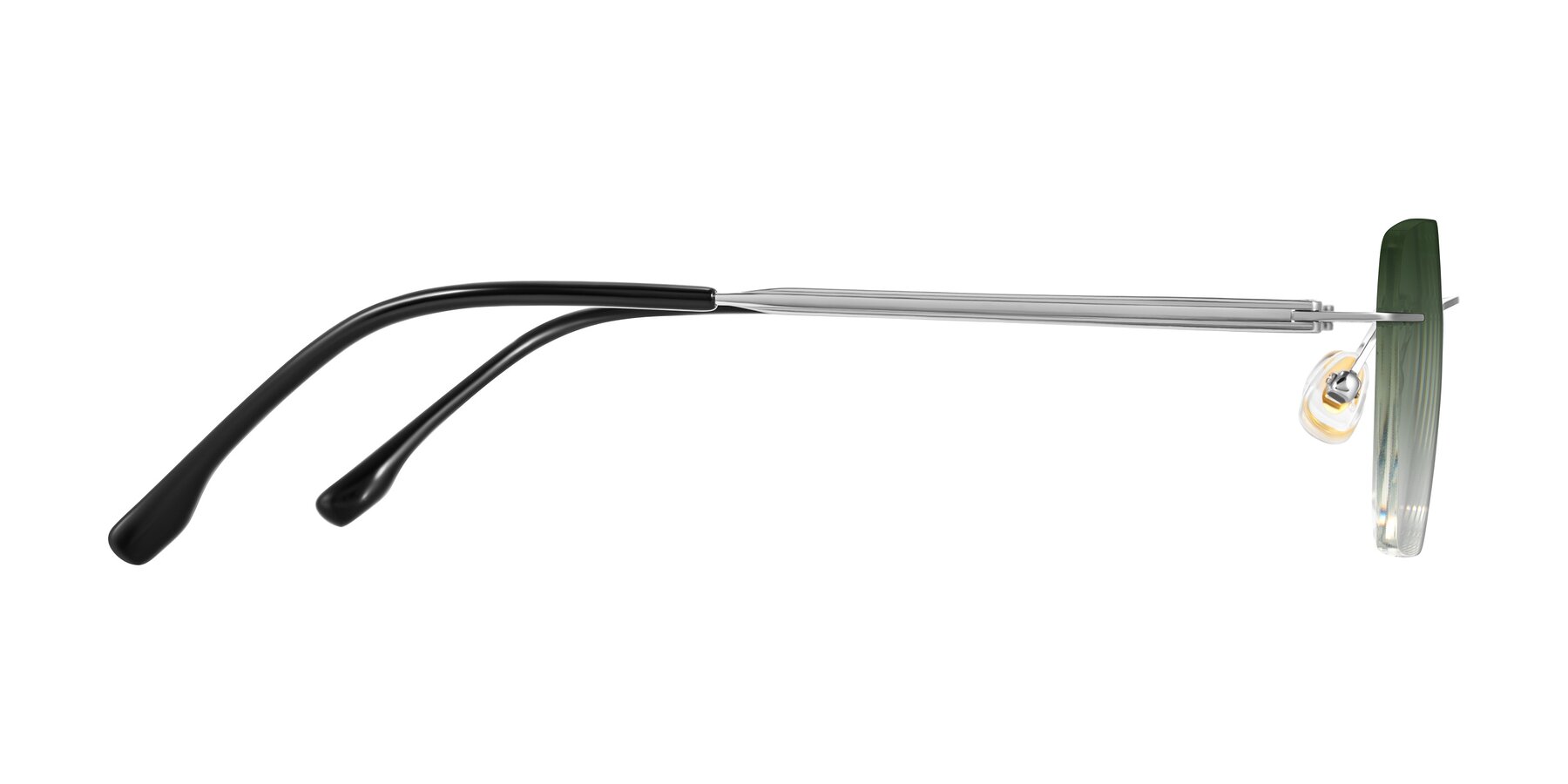 Side of Airflow in Silver with Green Gradient Lenses