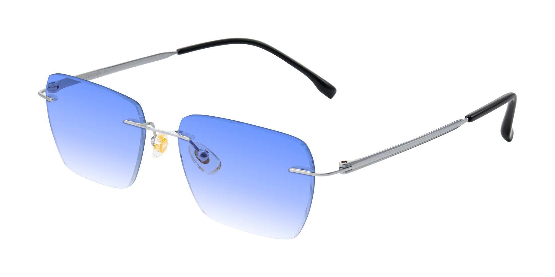 Angle of Airflow in Silver with Blue Gradient Lenses