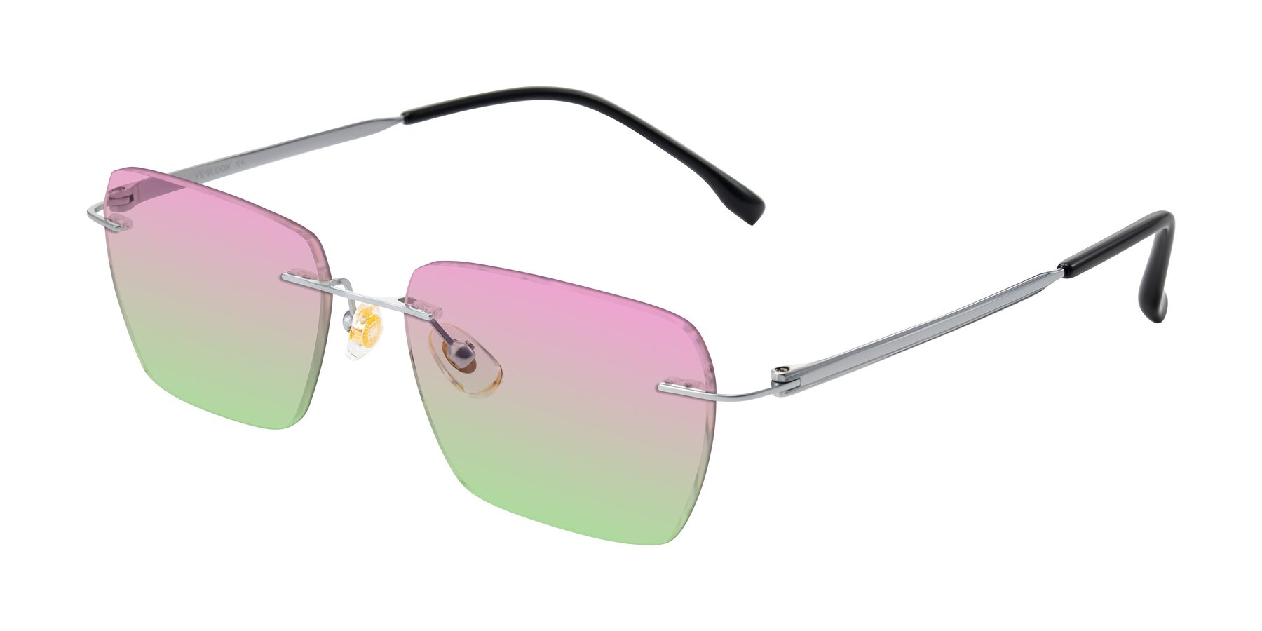 Angle of Airflow in Silver with Pink / Green Gradient Lenses