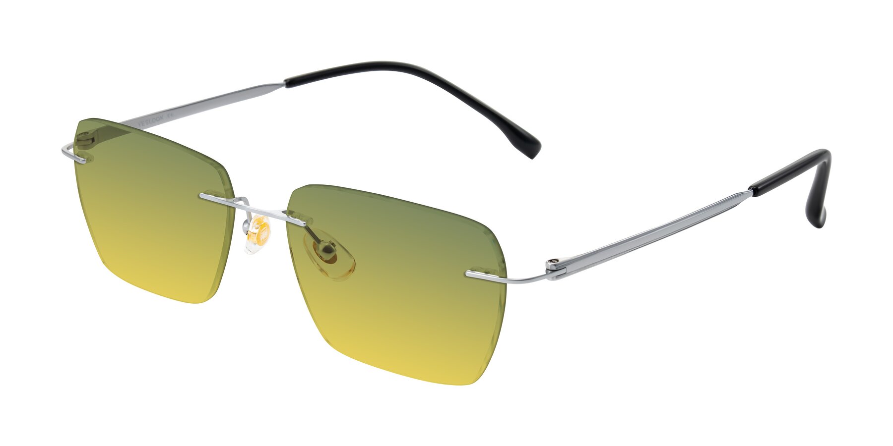 Angle of Airflow in Silver with Green / Yellow Gradient Lenses