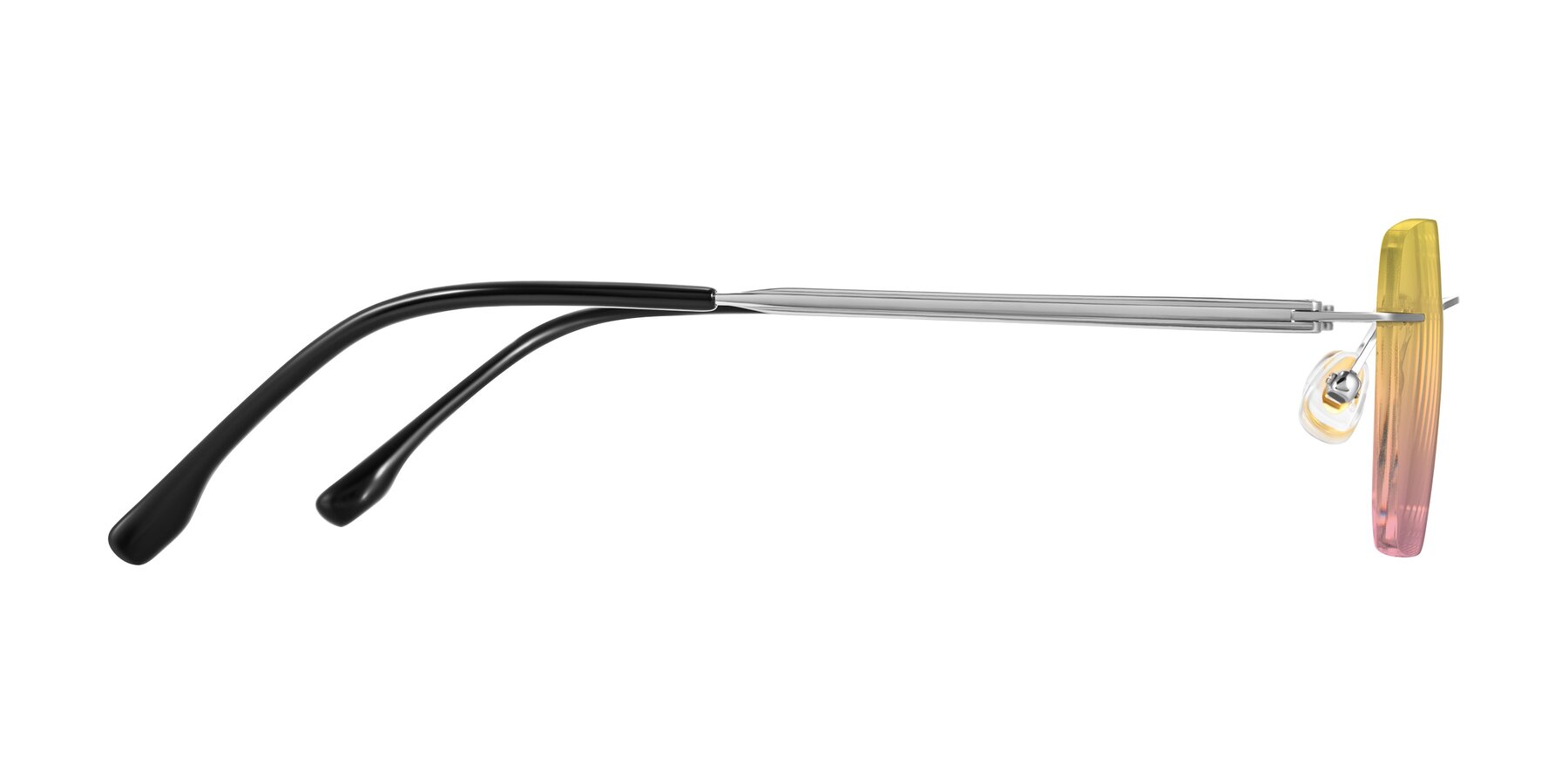 Side of Airflow in Silver with Yellow / Pink Gradient Lenses