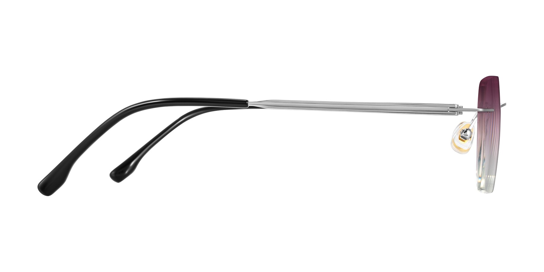 Side of Airflow in Silver with Wine Gradient Lenses
