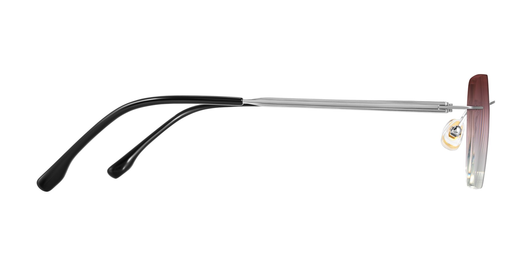 Side of Airflow in Silver with Garnet Gradient Lenses