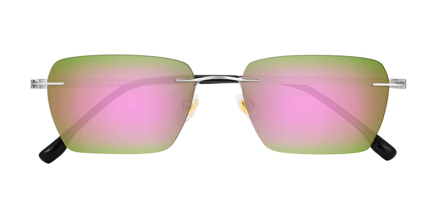 Folded Front of Airflow in Silver with Pink Mirrored Lenses