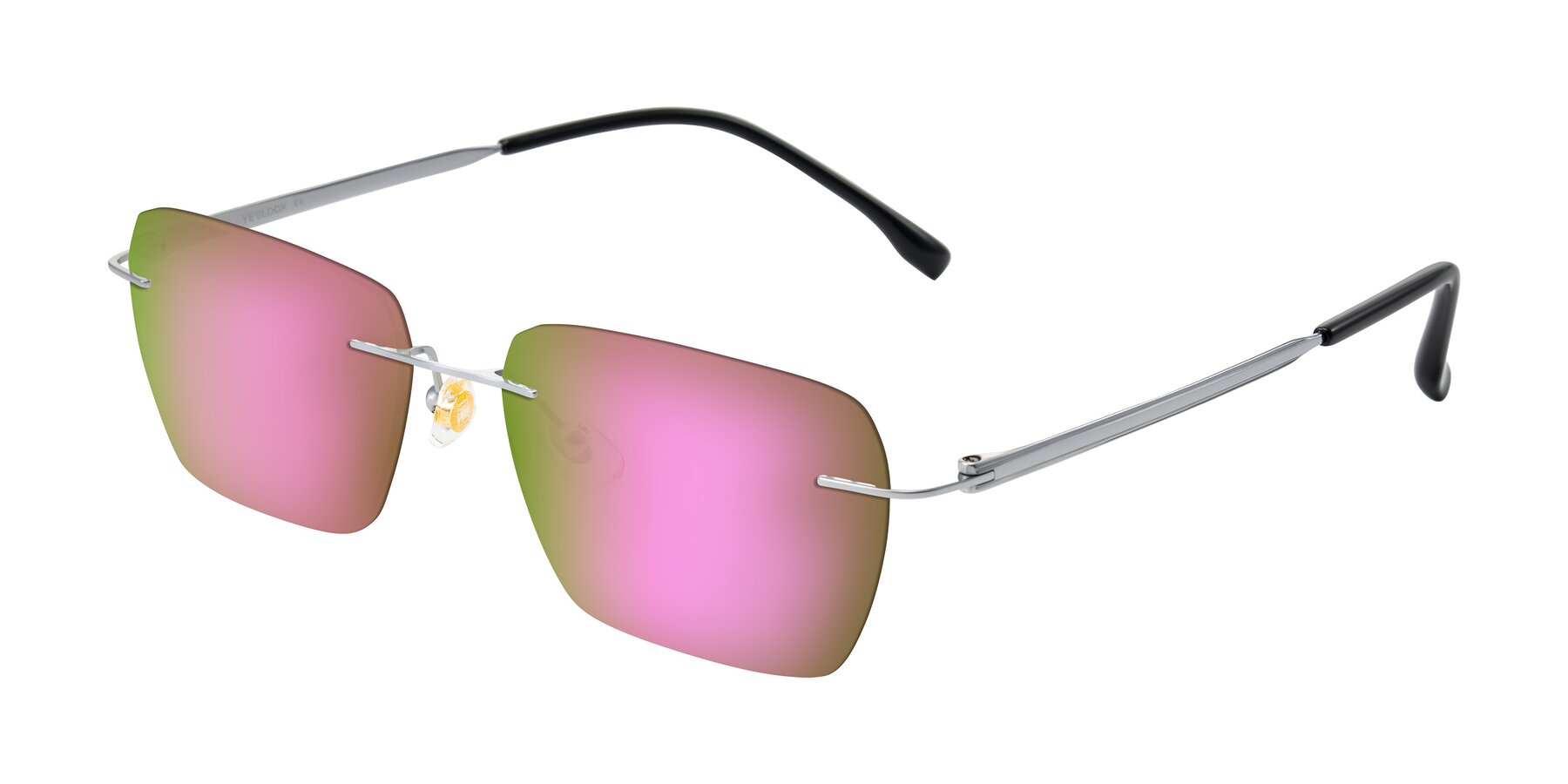 Angle of Airflow in Silver with Pink Mirrored Lenses