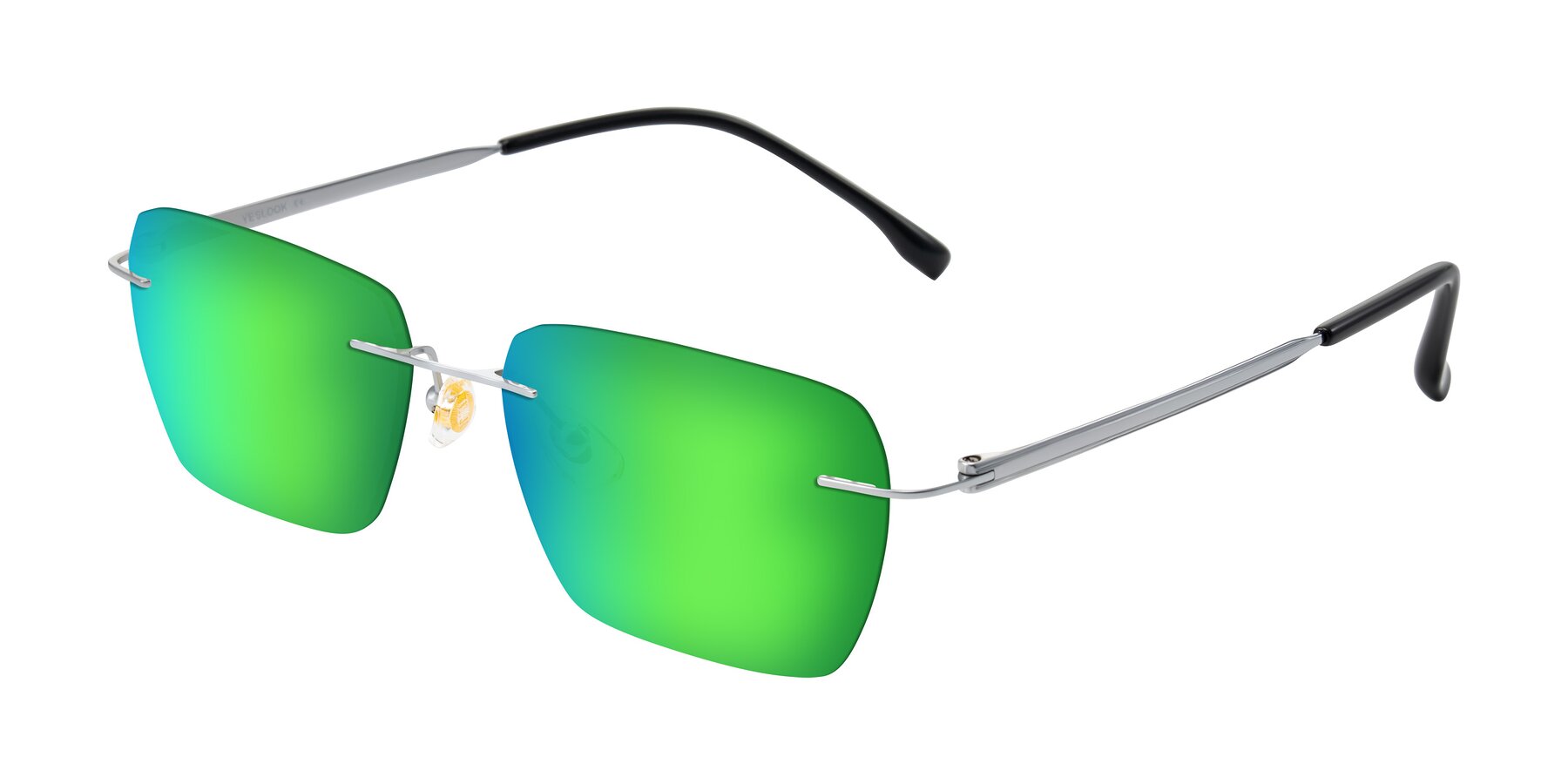 Angle of Airflow in Silver with Green Mirrored Lenses