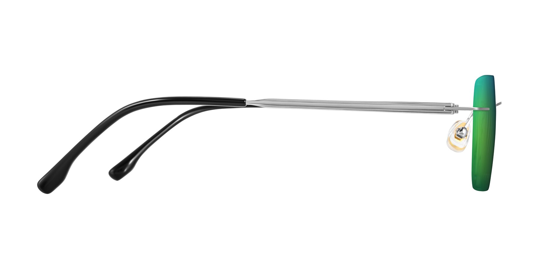 Side of Airflow in Silver with Green Mirrored Lenses