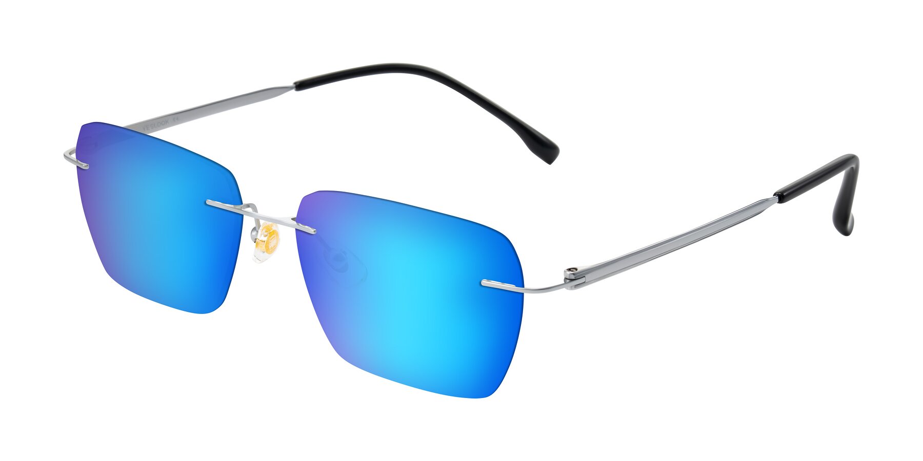 Angle of Airflow in Silver with Blue Mirrored Lenses