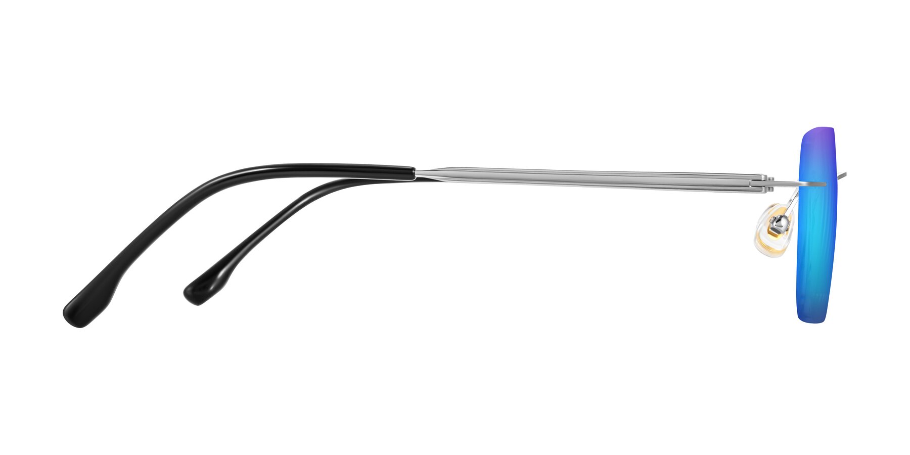 Side of Airflow in Silver with Blue Mirrored Lenses