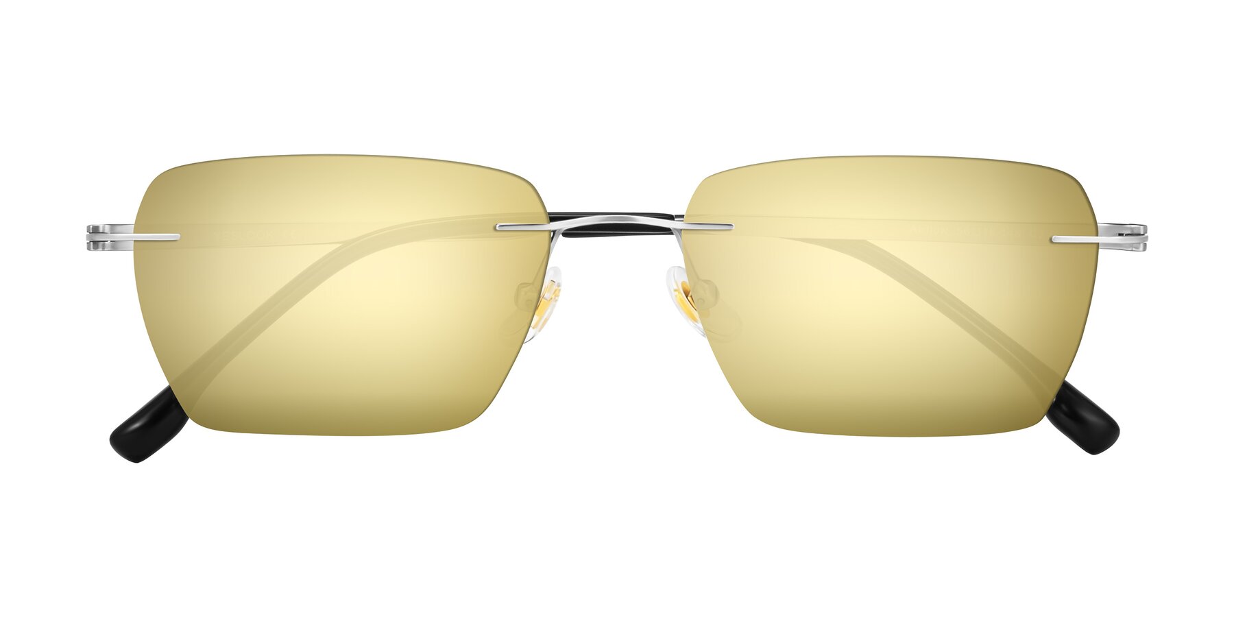 Folded Front of Airflow in Silver with Gold Mirrored Lenses