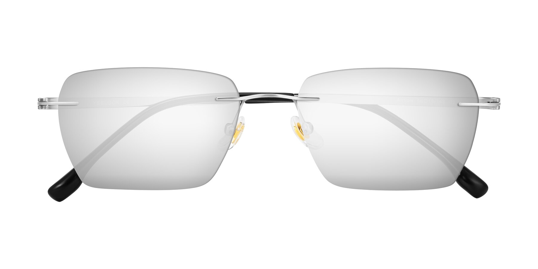 Folded Front of Airflow in Silver with Silver Mirrored Lenses