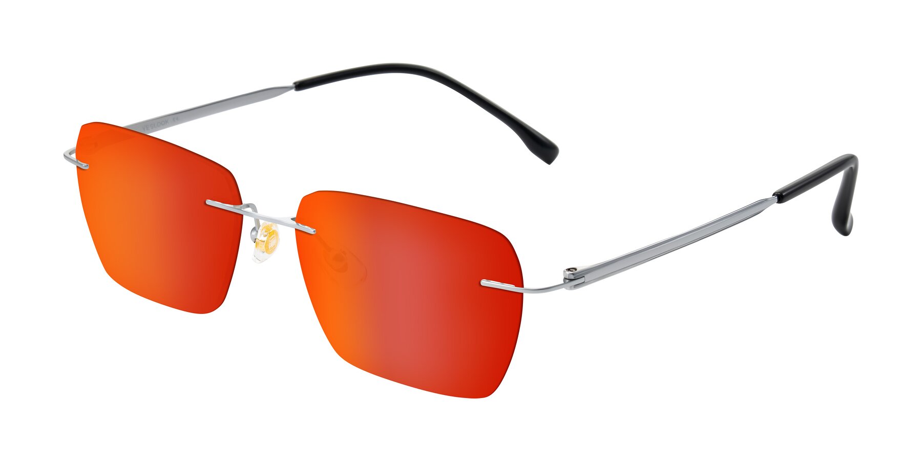 Angle of Airflow in Silver with Red Gold Mirrored Lenses