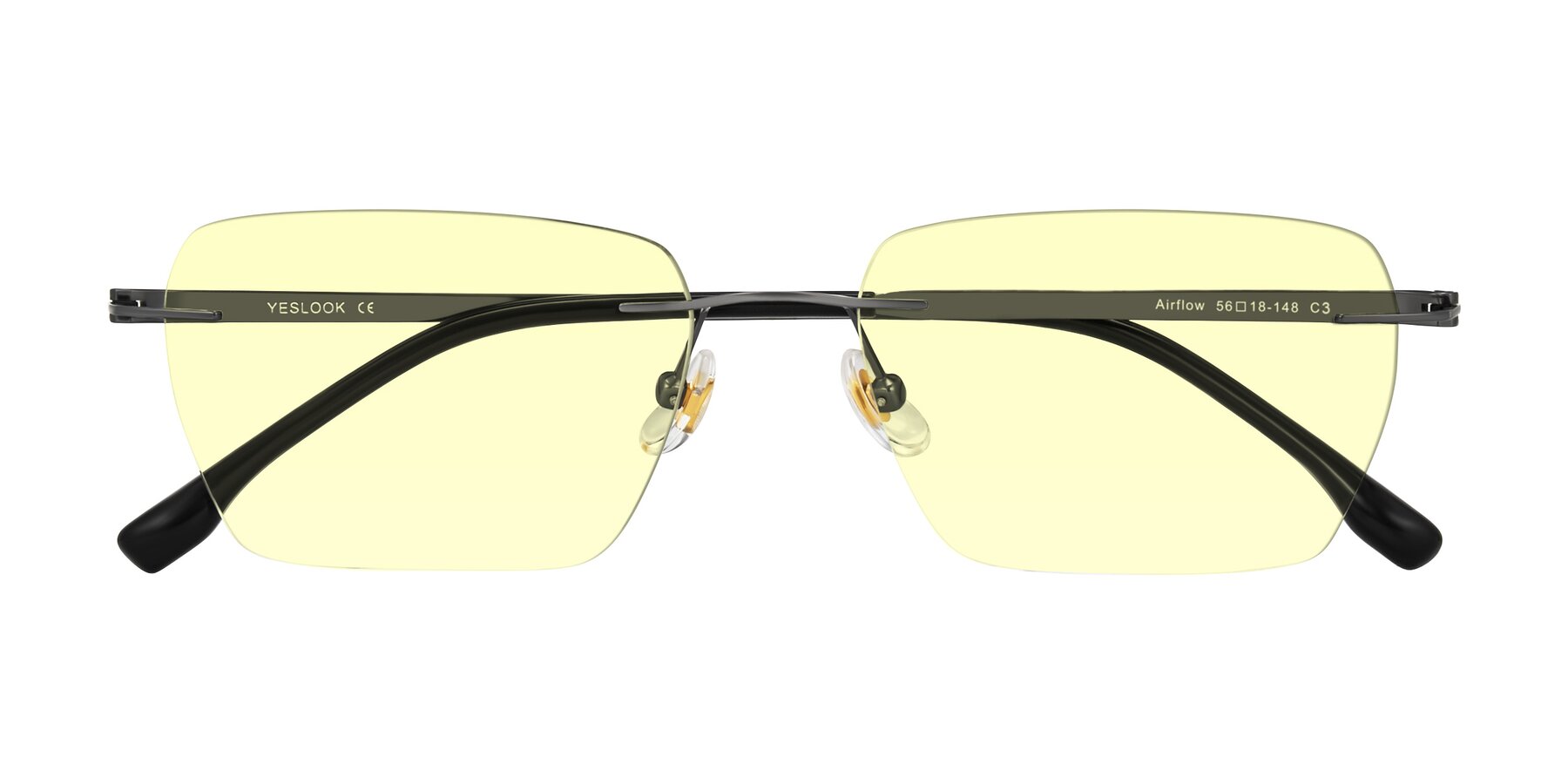 Folded Front of Airflow in Gunmetal with Light Yellow Tinted Lenses