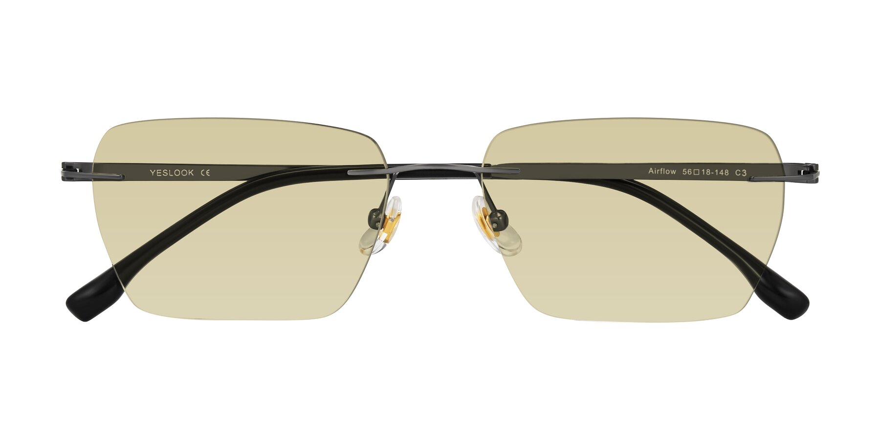Folded Front of Airflow in Gunmetal with Light Champagne Tinted Lenses