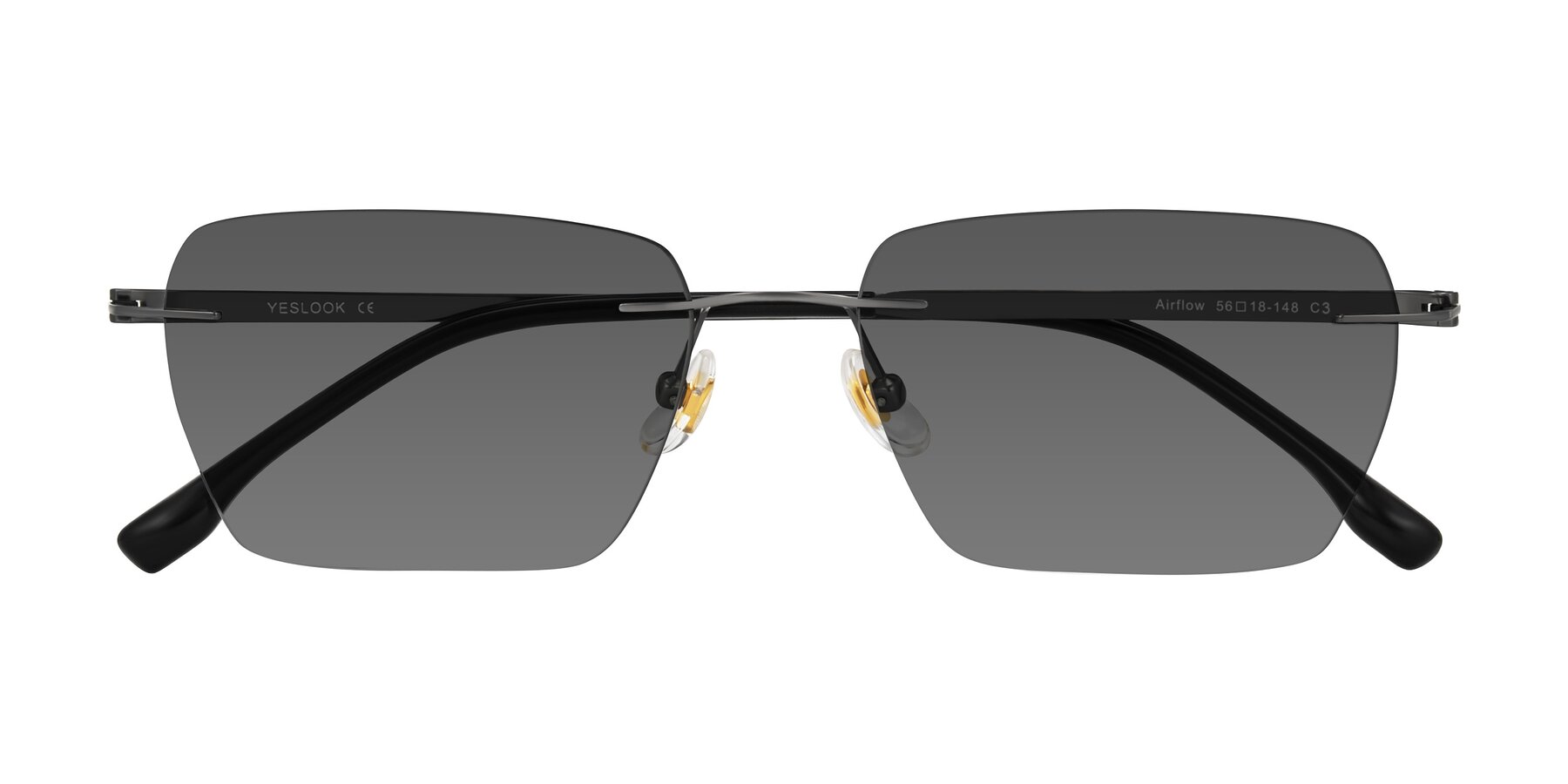 Folded Front of Airflow in Gunmetal with Medium Gray Tinted Lenses