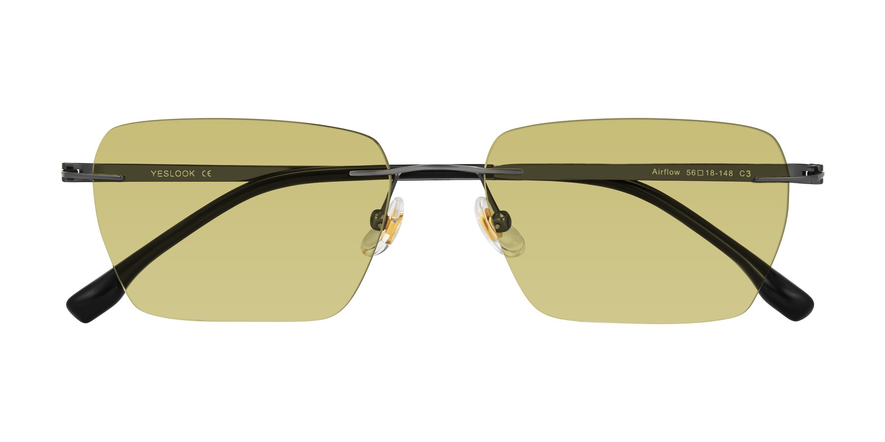 Folded Front of Airflow in Gunmetal with Medium Champagne Tinted Lenses