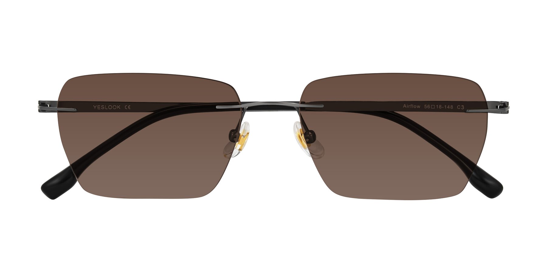 Folded Front of Airflow in Gunmetal with Brown Tinted Lenses