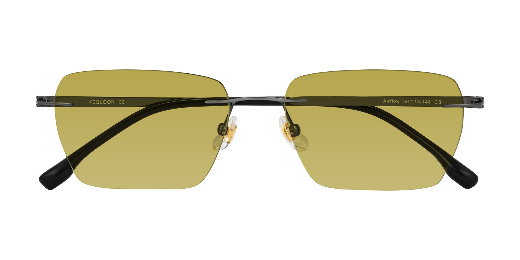 Folded Front of Airflow in Gunmetal with Champagne Tinted Lenses