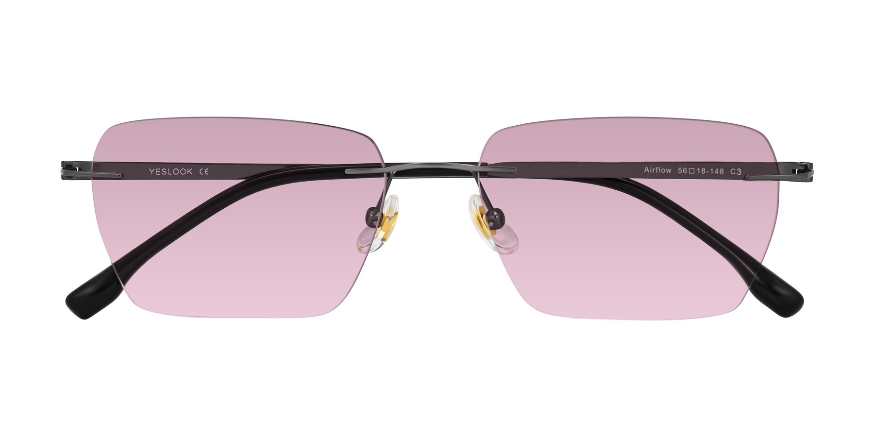 Folded Front of Airflow in Gunmetal with Light Wine Tinted Lenses