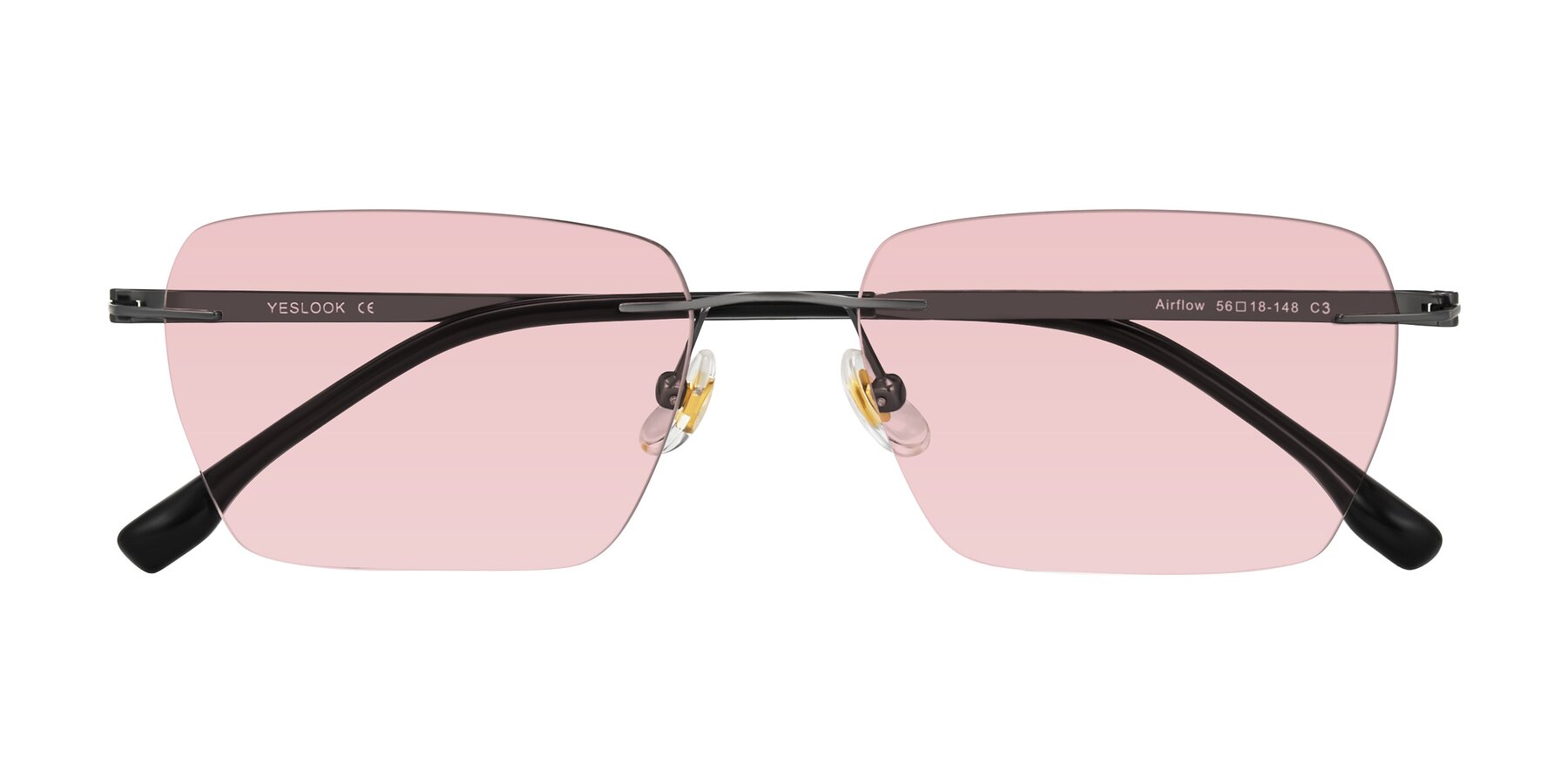Folded Front of Airflow in Gunmetal with Light Garnet Tinted Lenses