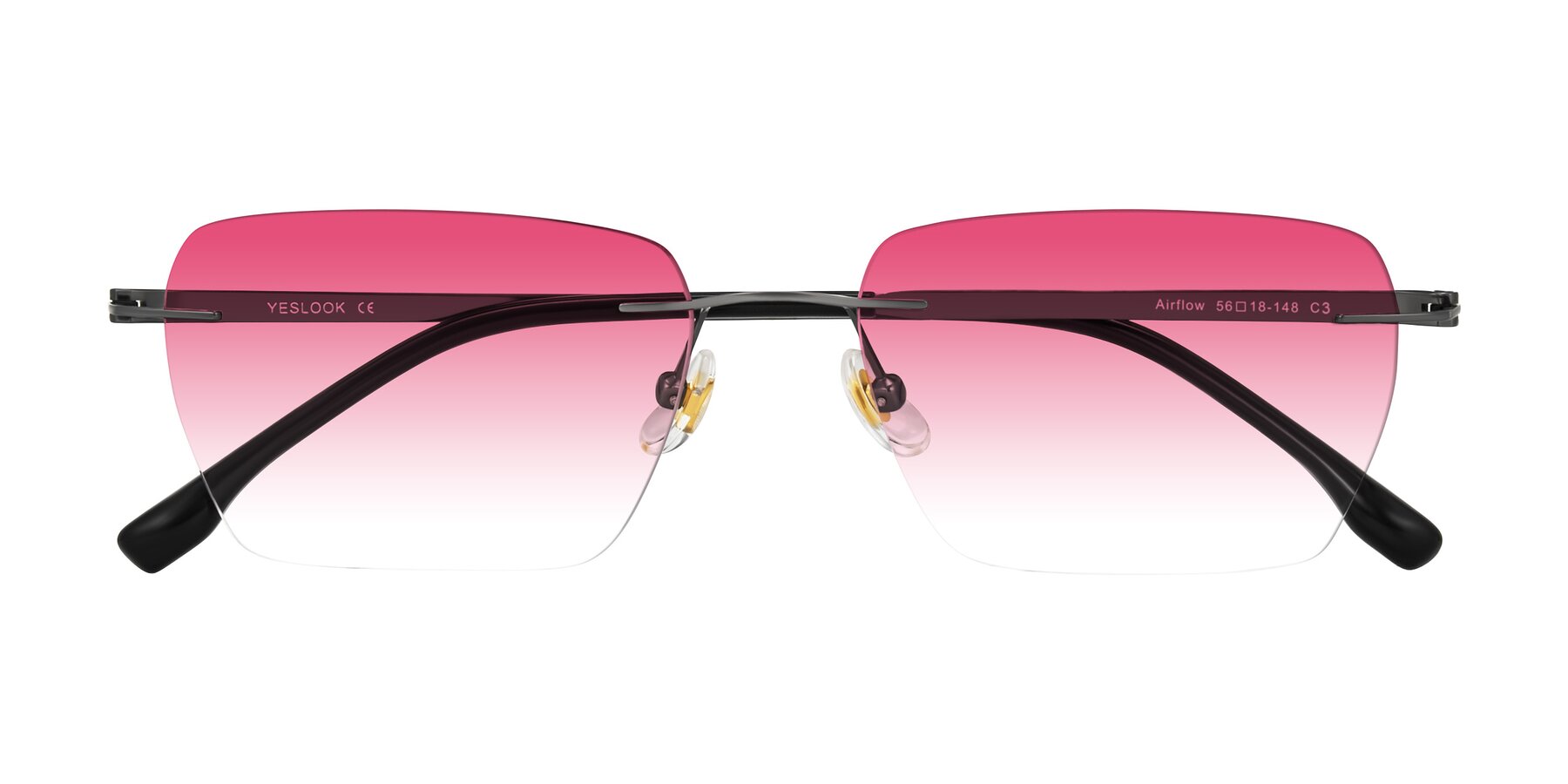 Folded Front of Airflow in Gunmetal with Pink Gradient Lenses