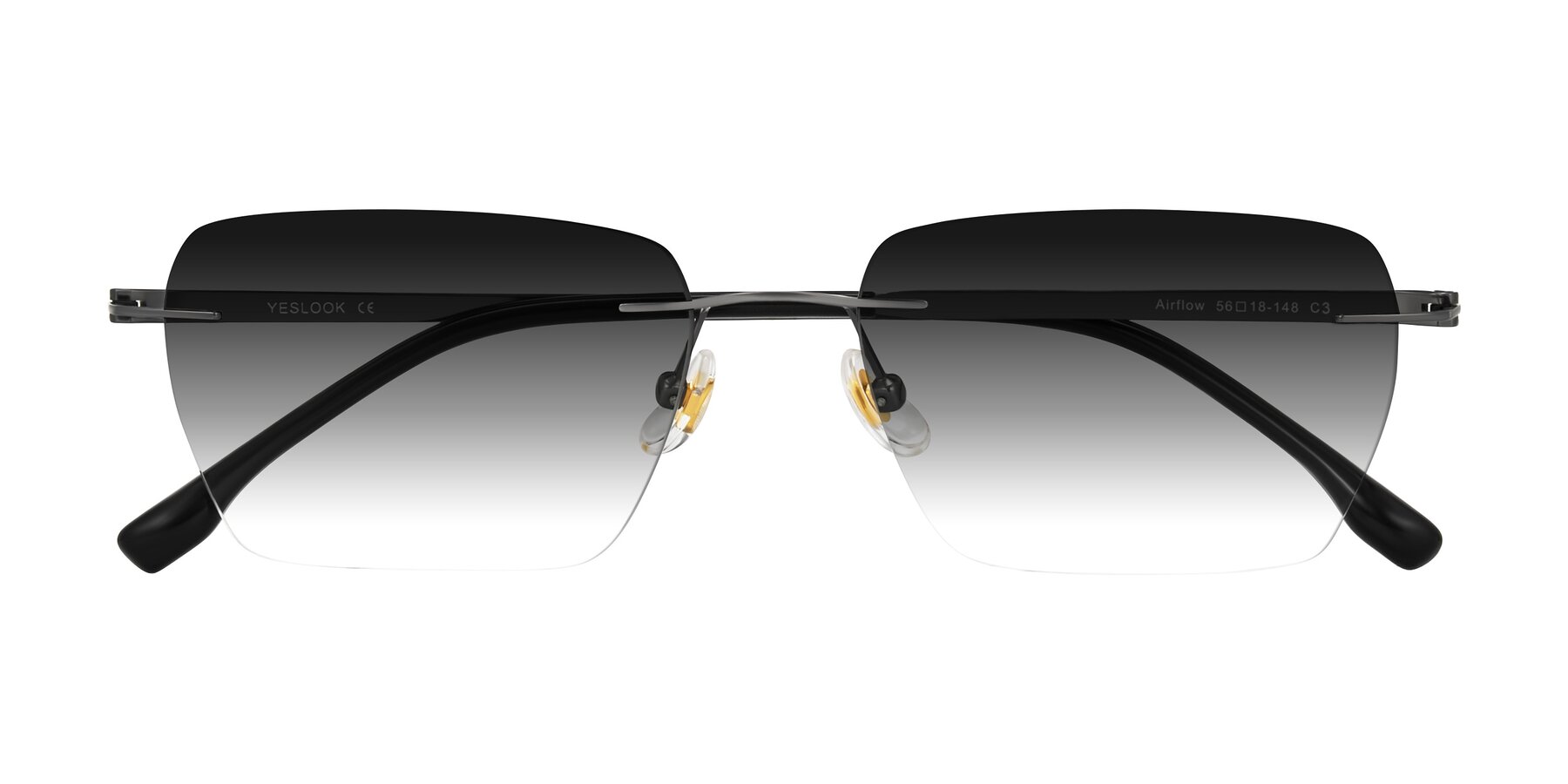 Folded Front of Airflow in Gunmetal with Gray Gradient Lenses
