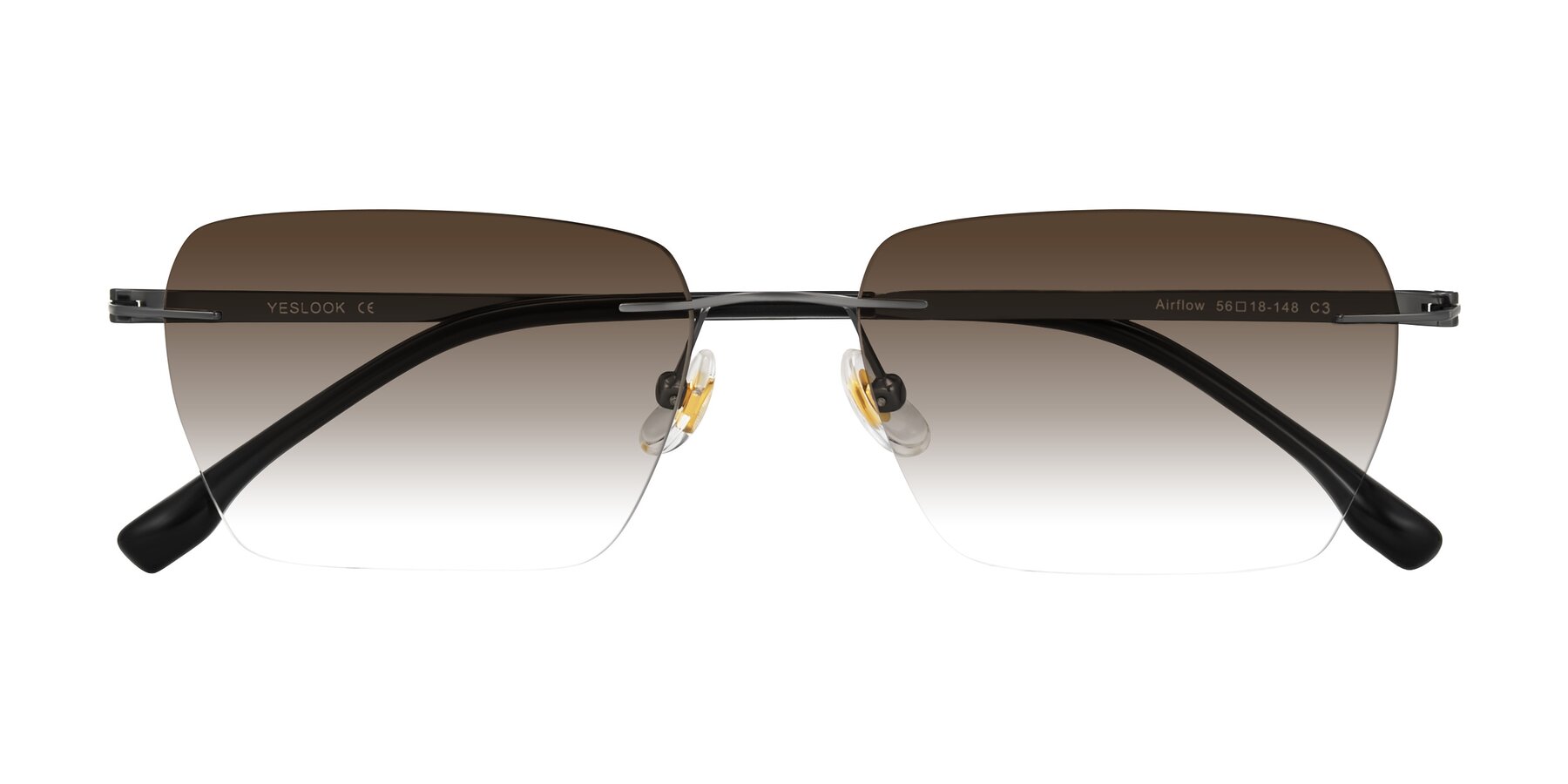 Folded Front of Airflow in Gunmetal with Brown Gradient Lenses