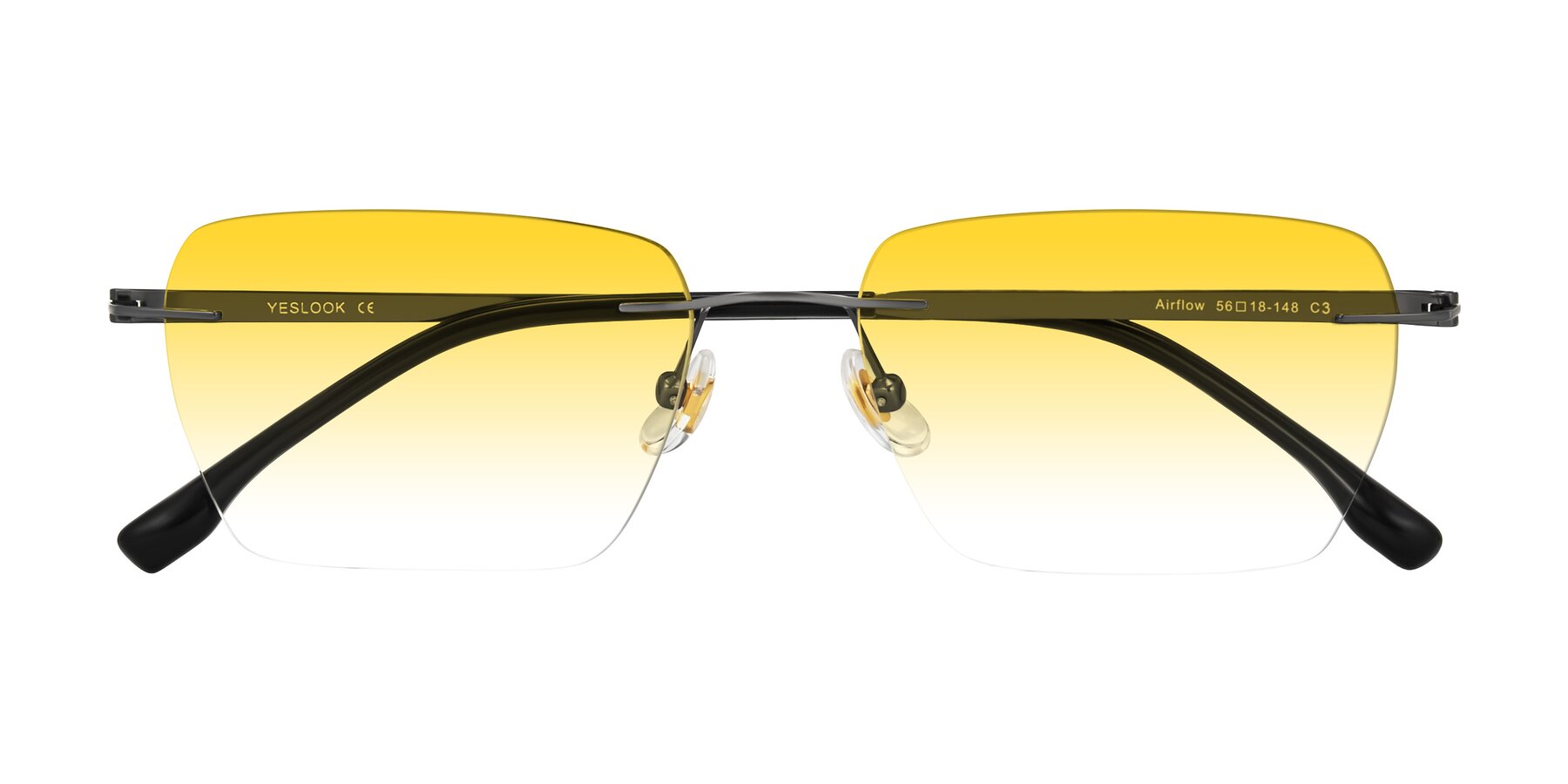 Folded Front of Airflow in Gunmetal with Yellow Gradient Lenses