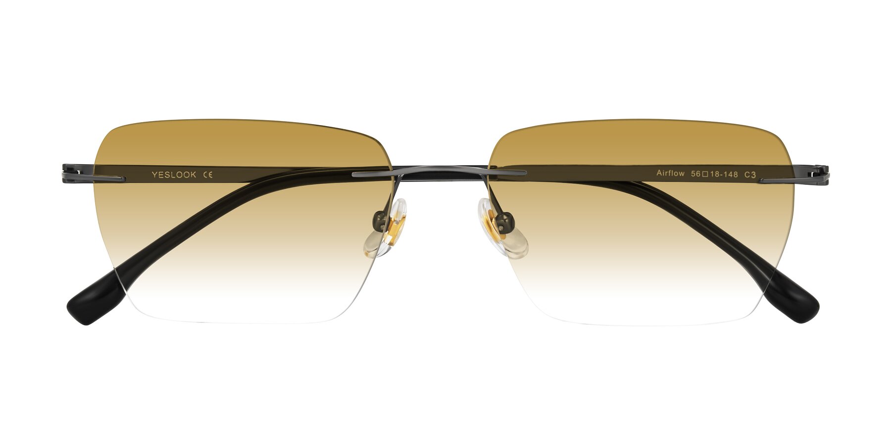 Folded Front of Airflow in Gunmetal with Champagne Gradient Lenses