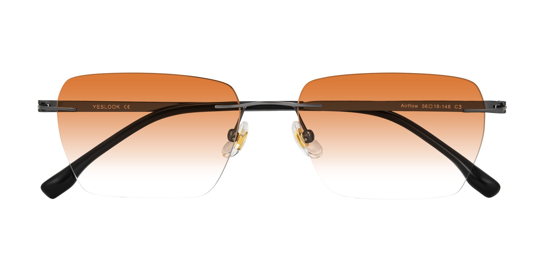 Folded Front of Airflow in Gunmetal with Orange Gradient Lenses