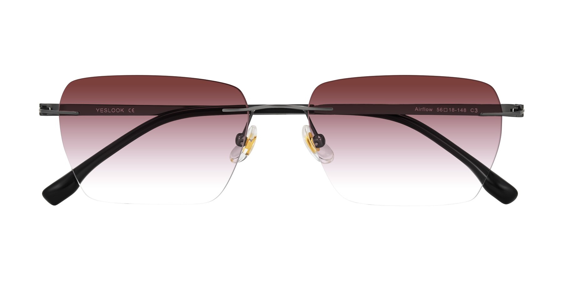 Folded Front of Airflow in Gunmetal with Garnet Gradient Lenses