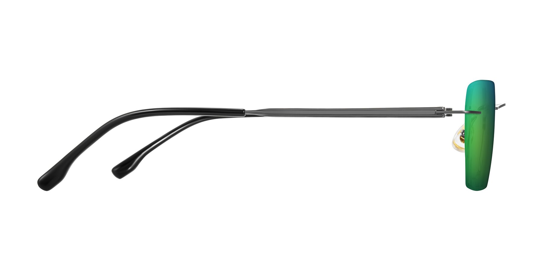 Side of Airflow in Gunmetal with Green Mirrored Lenses