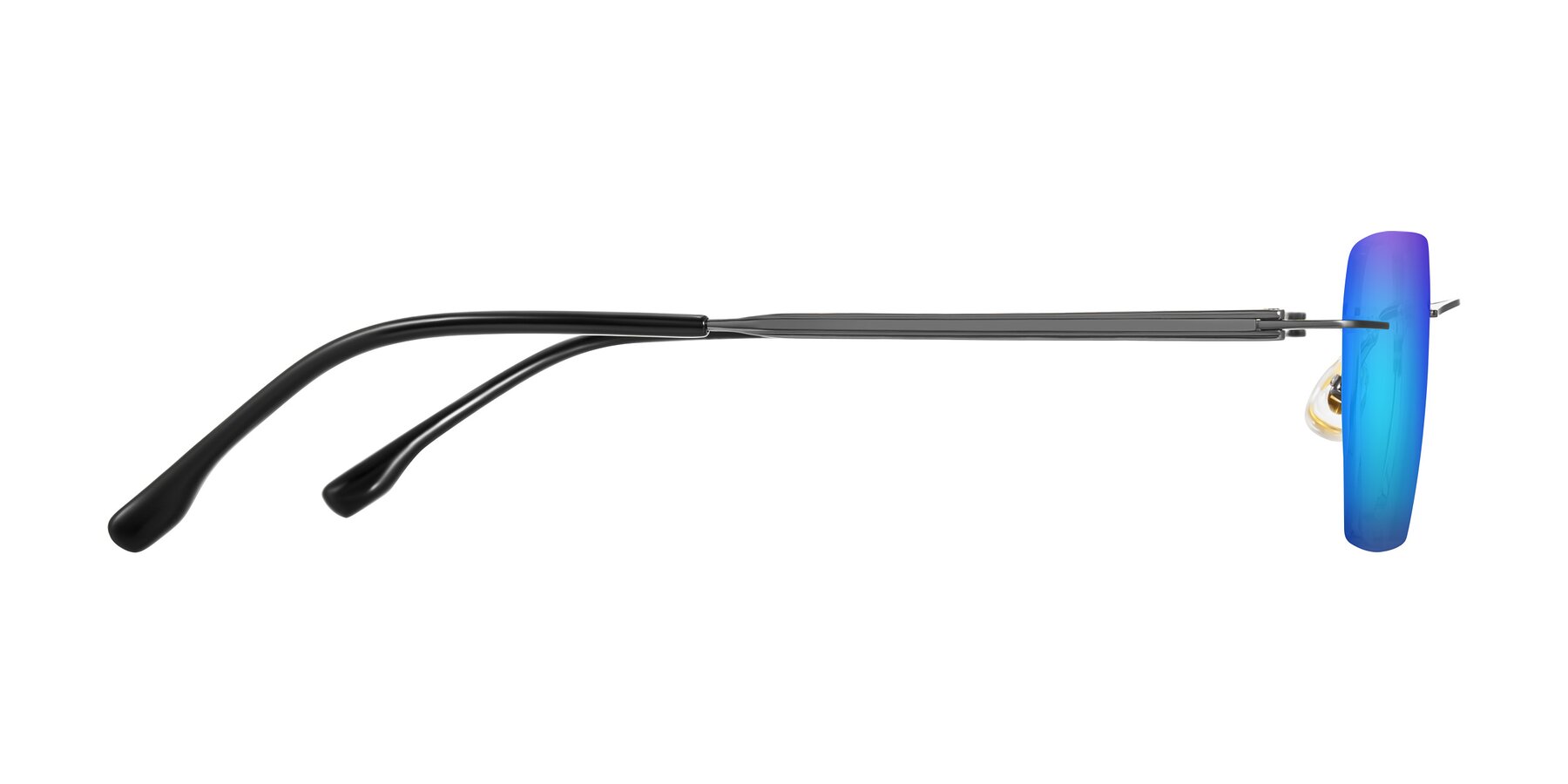 Side of Airflow in Gunmetal with Blue Mirrored Lenses