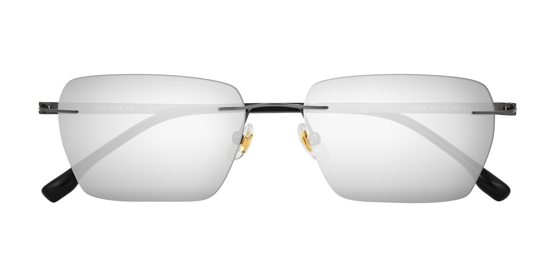 Folded Front of Airflow in Gunmetal with Silver Mirrored Lenses