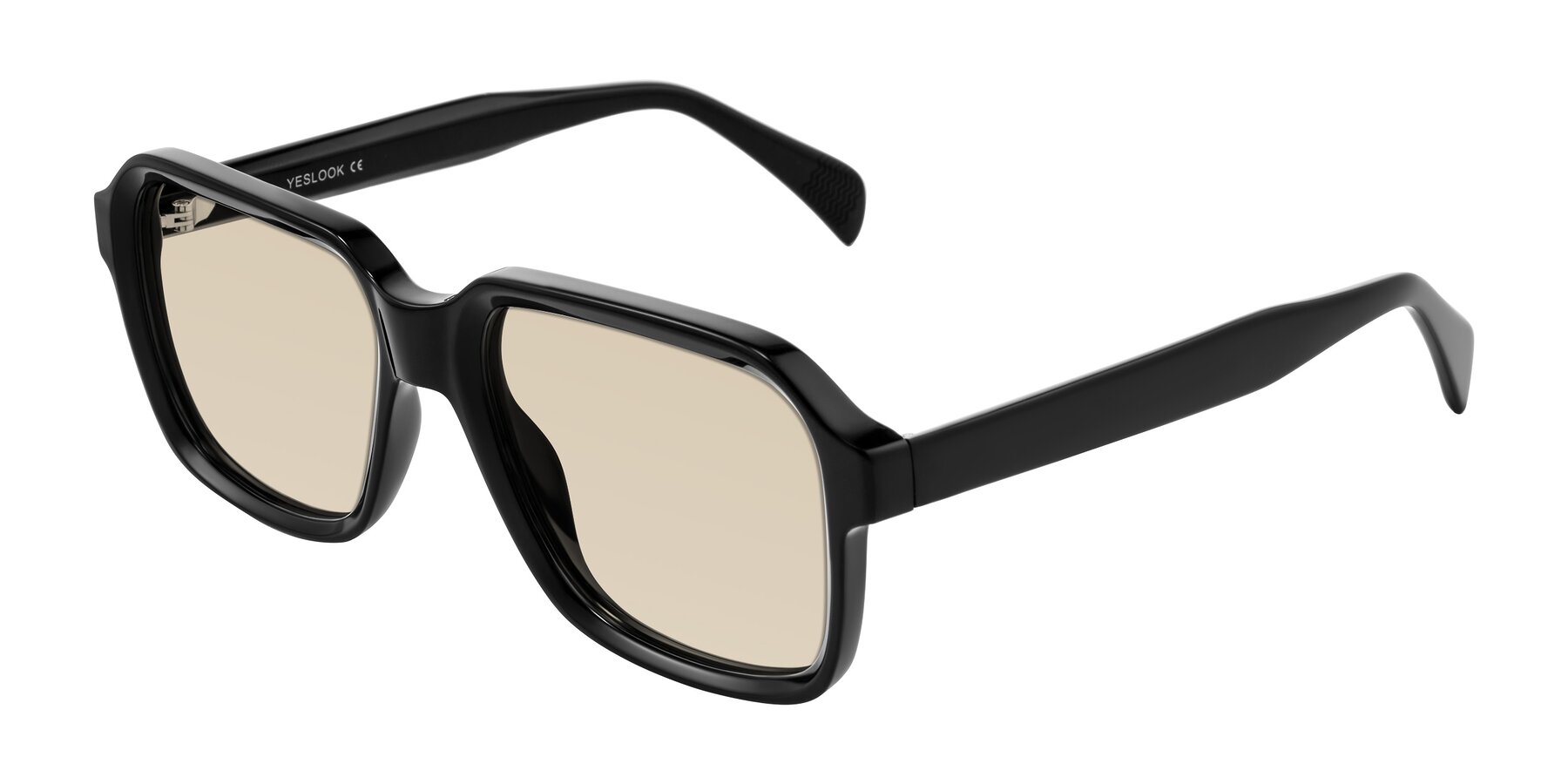 Angle of Upbeat in Black with Light Brown Tinted Lenses