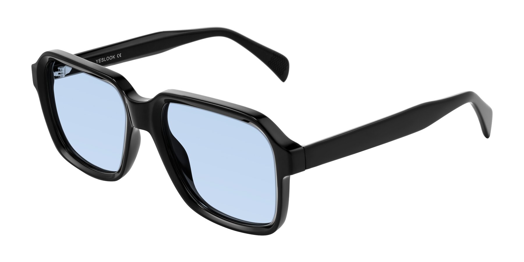 Angle of Upbeat in Black with Light Blue Tinted Lenses