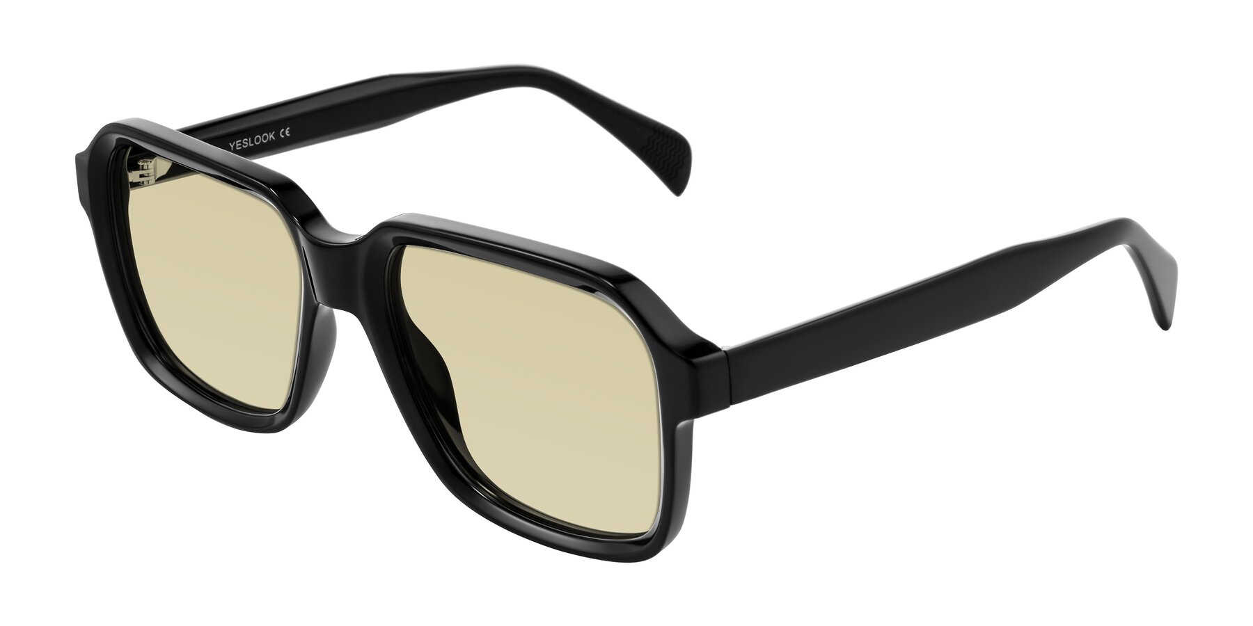 Angle of Upbeat in Black with Light Champagne Tinted Lenses