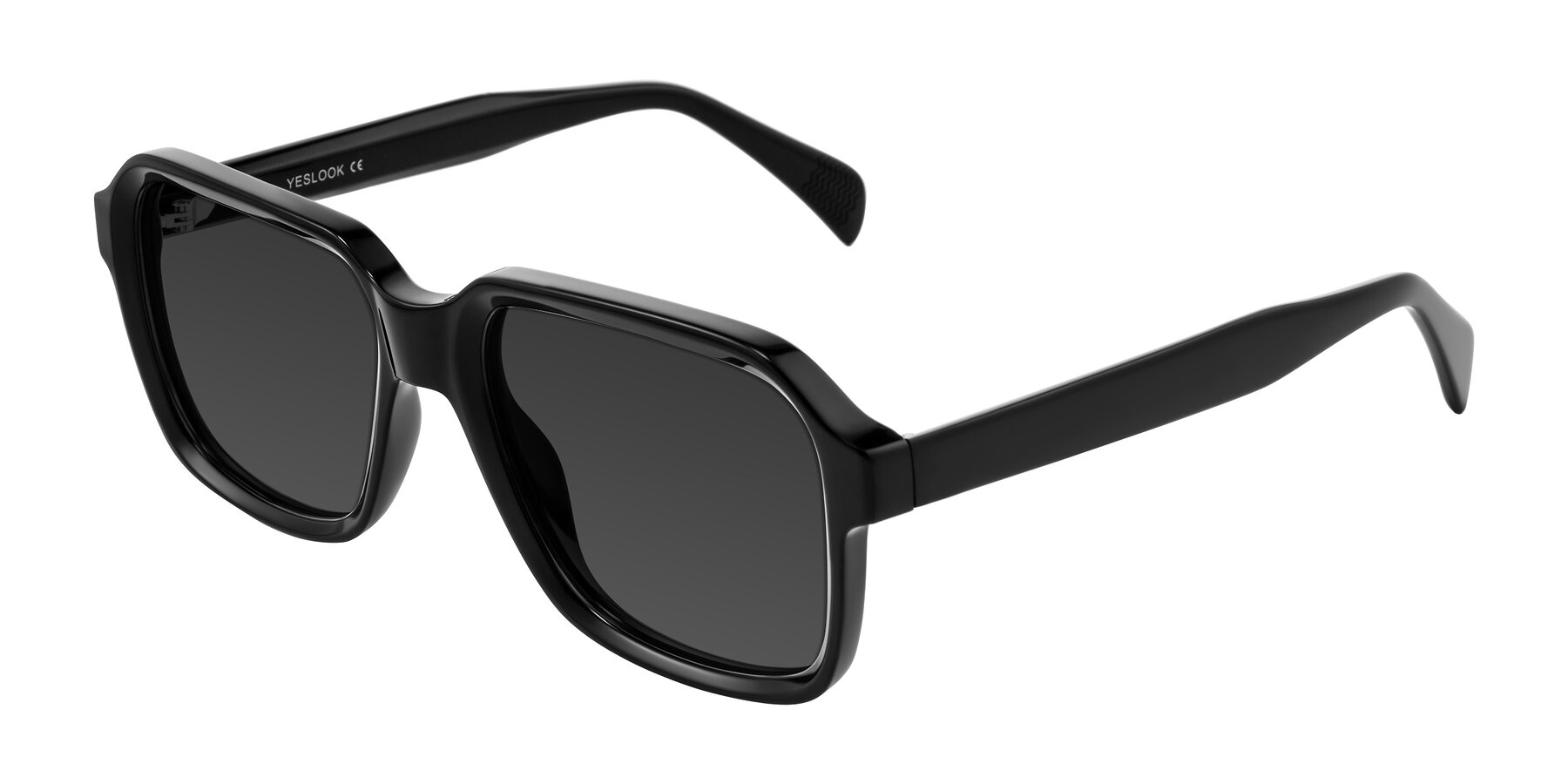 Angle of Upbeat in Black with Gray Tinted Lenses