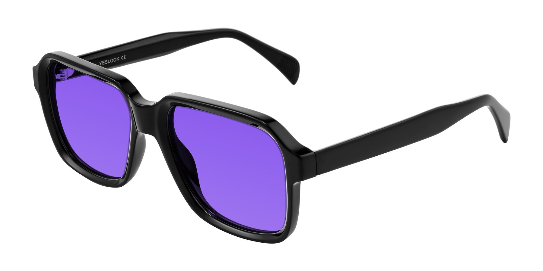 Angle of Upbeat in Black with Purple Tinted Lenses