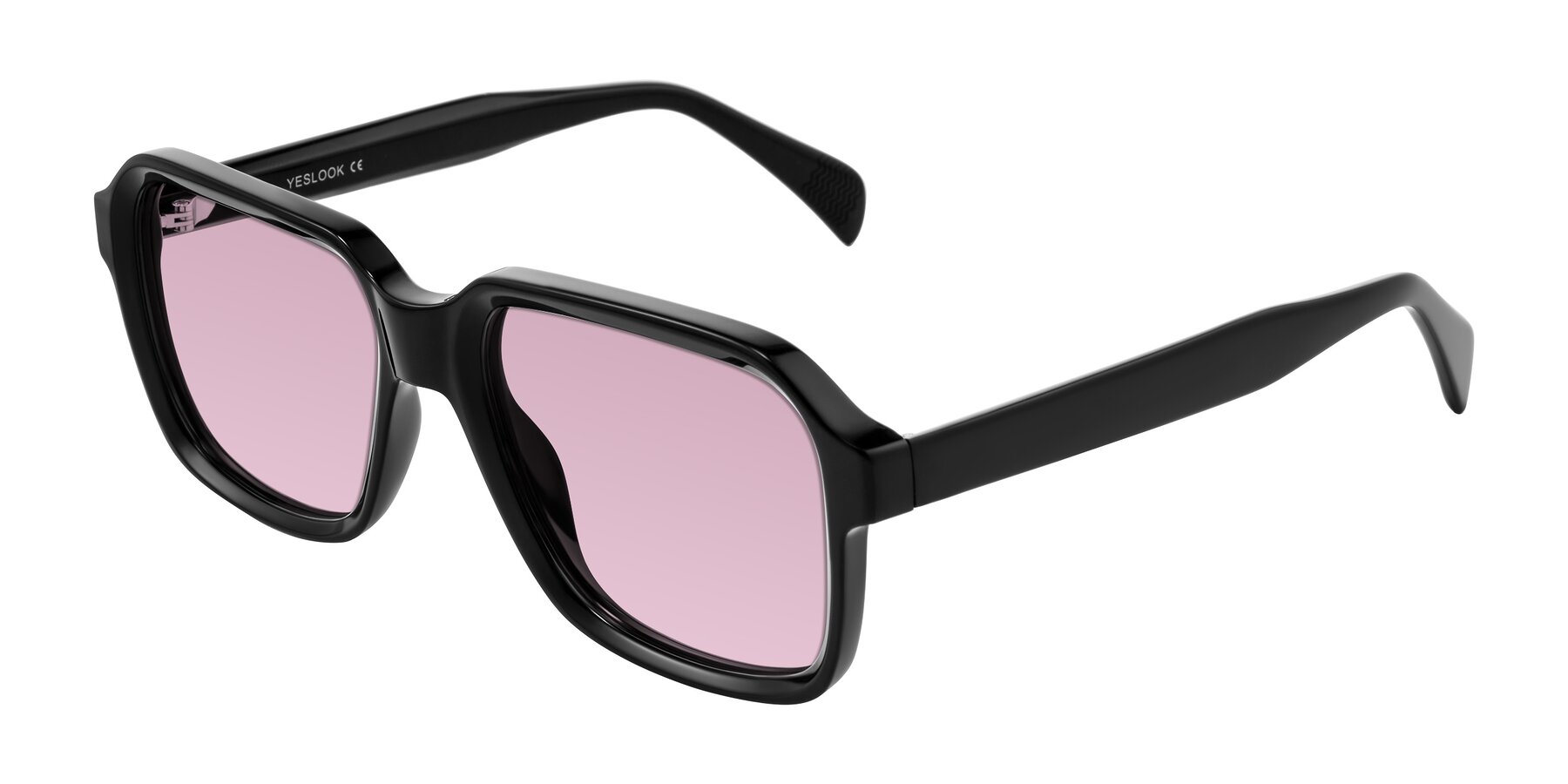Angle of Upbeat in Black with Light Wine Tinted Lenses