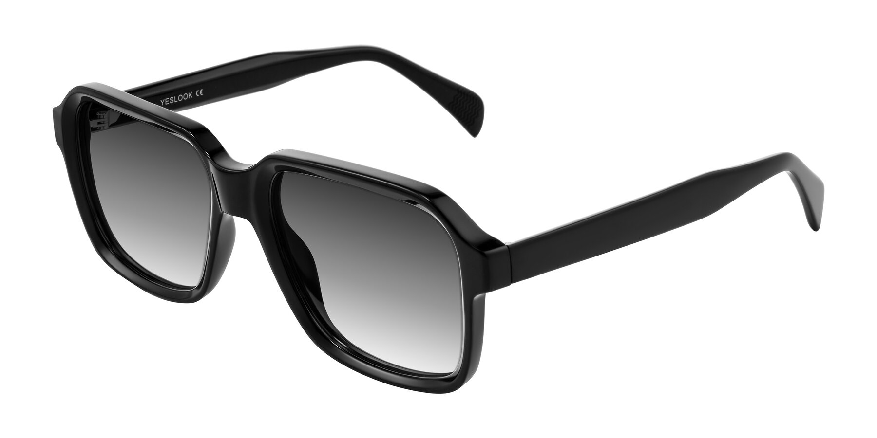 Angle of Upbeat in Black with Gray Gradient Lenses