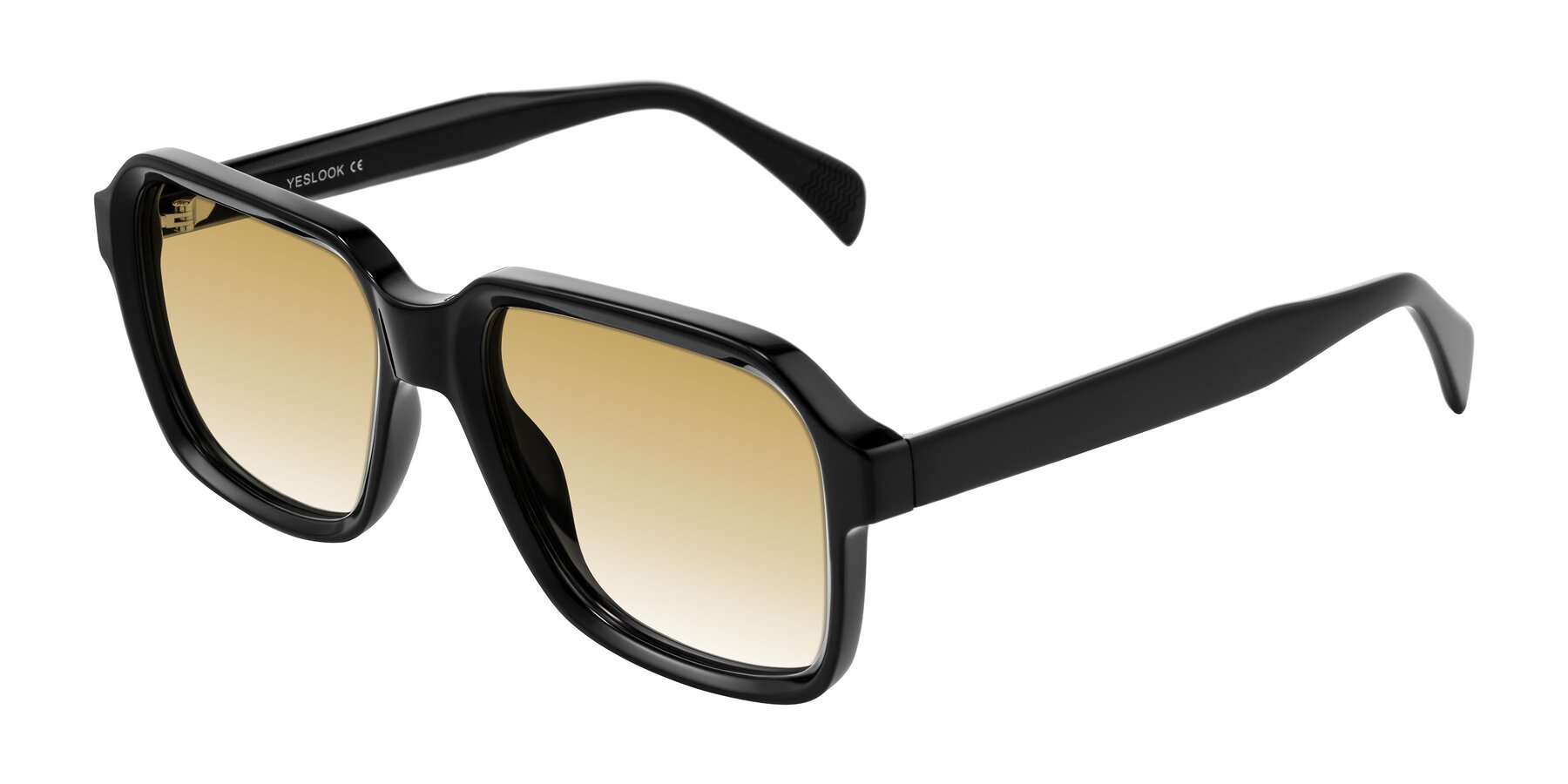 Angle of Upbeat in Black with Champagne Gradient Lenses