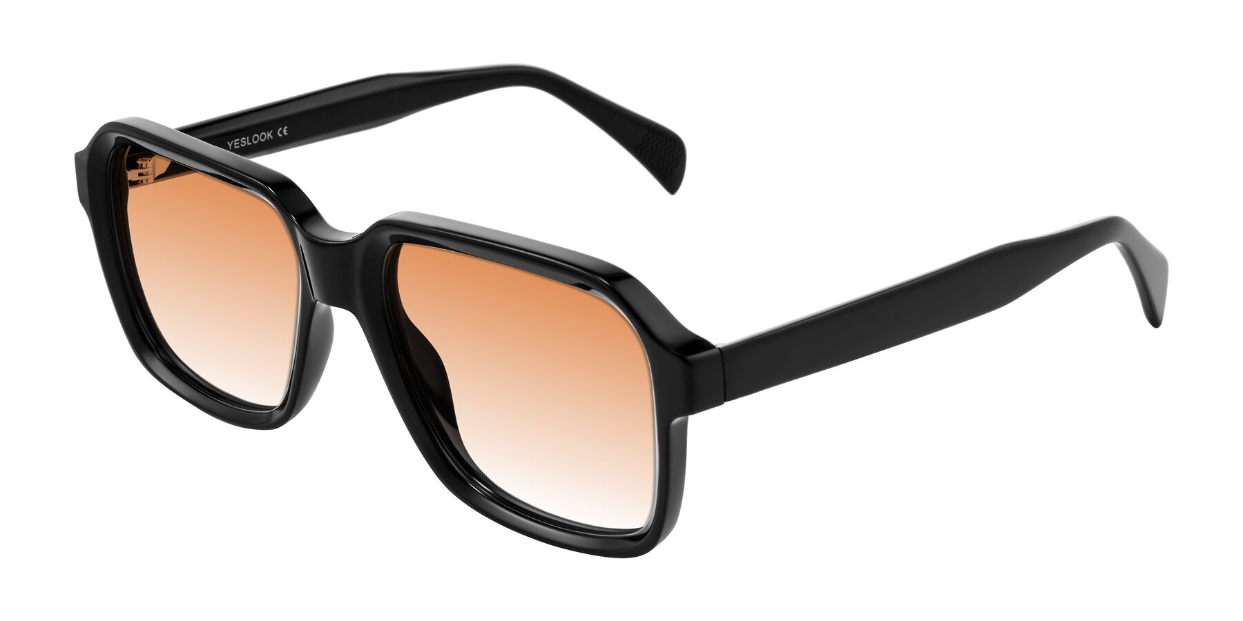 Angle of Upbeat in Black with Orange Gradient Lenses