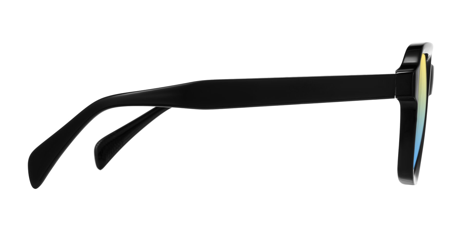 Side of Upbeat in Black with Yellow / Blue Gradient Lenses